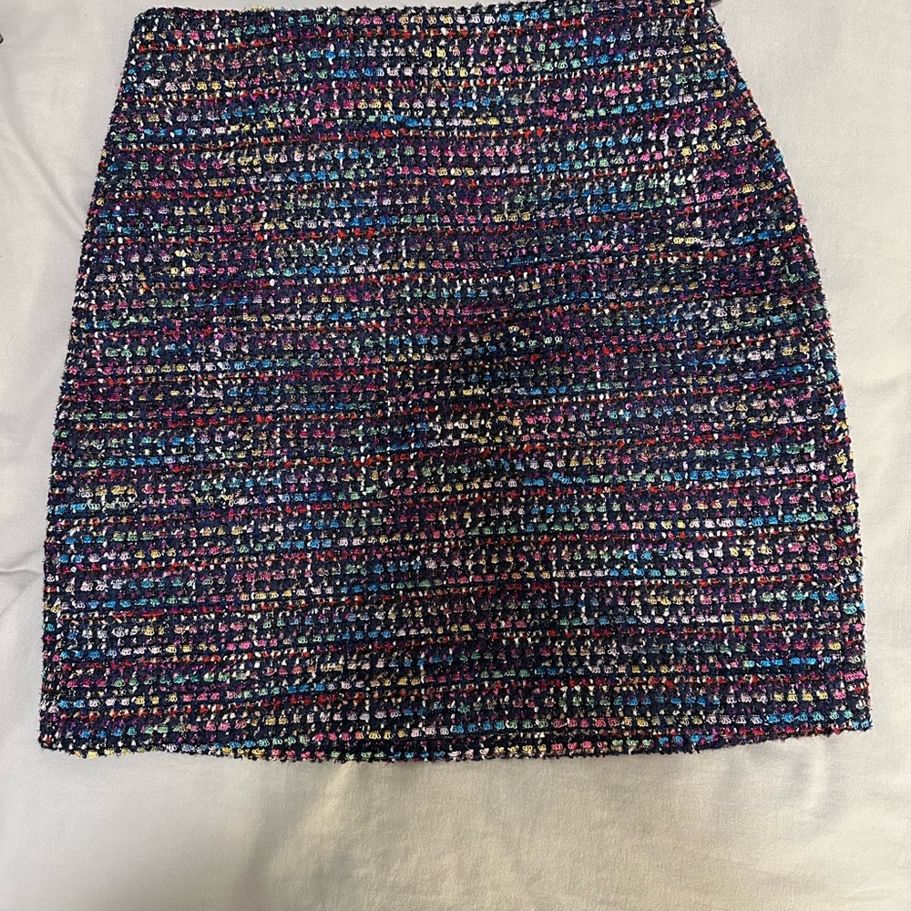 LOFT Colorful Tweed Mini Skirt